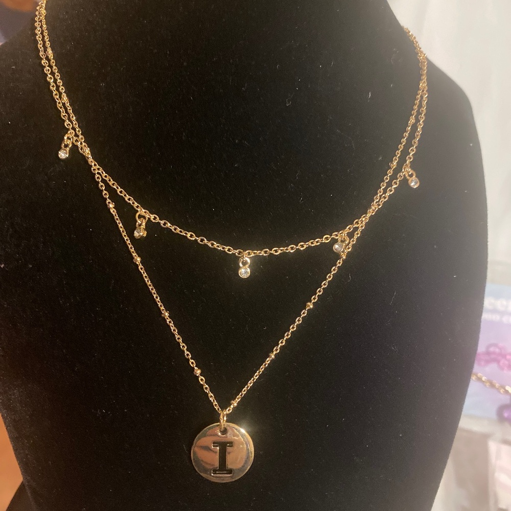 2 gold tone necklace